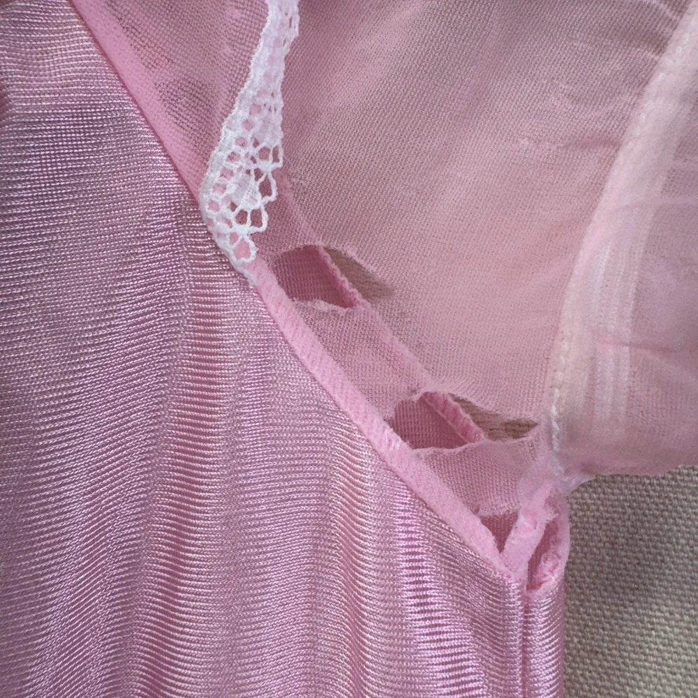 Barbie Vintage 90s Nightgown Girls Size 4/5 Pink Lace Barbiecore Mattel Set of 2